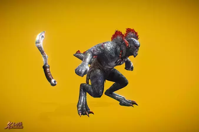 RPG Shaman Triton Low-poly 3D model