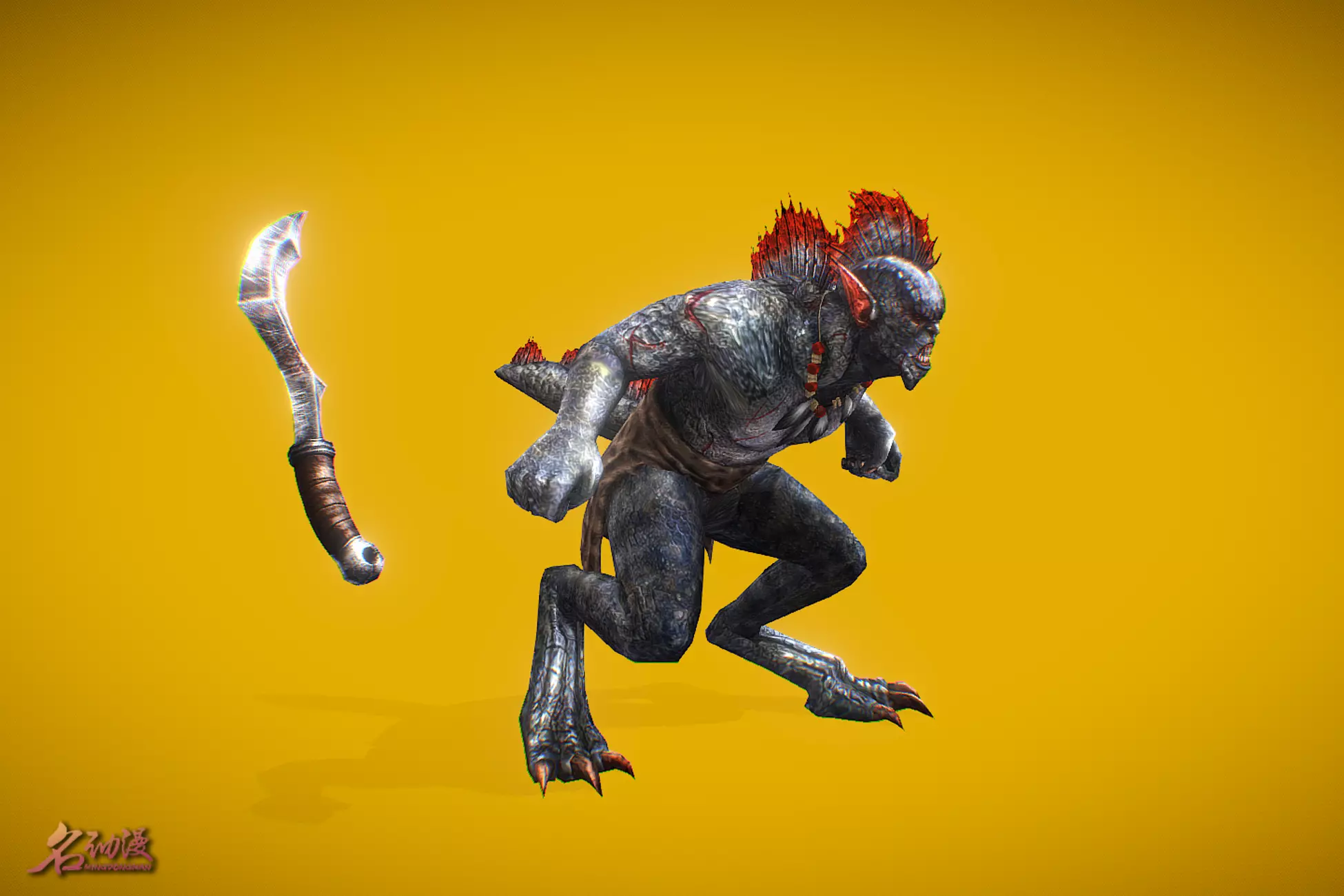 RPG Shaman Triton Low-poly 3D model_0