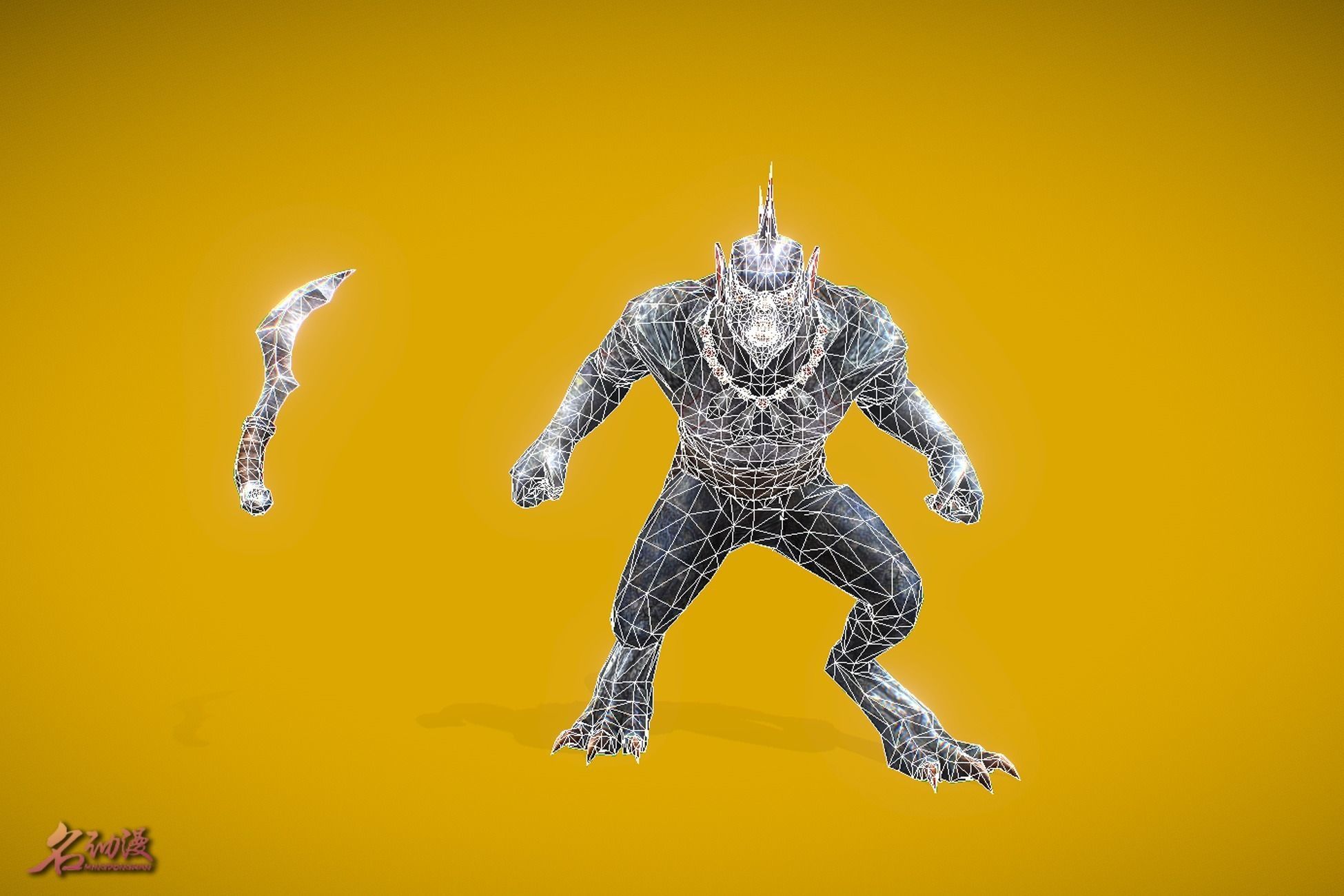 RPG Shaman Triton Low-poly 3D model_5