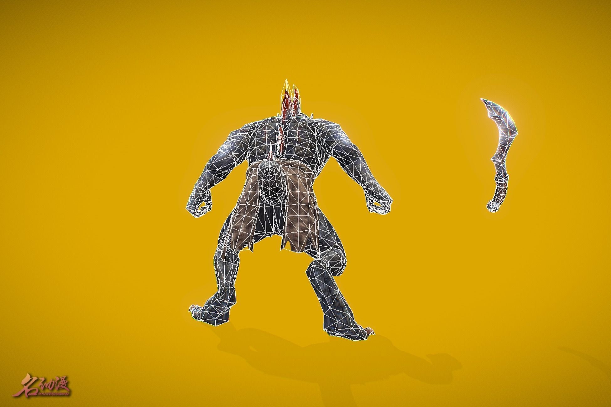 RPG Shaman Triton Low-poly 3D model_6