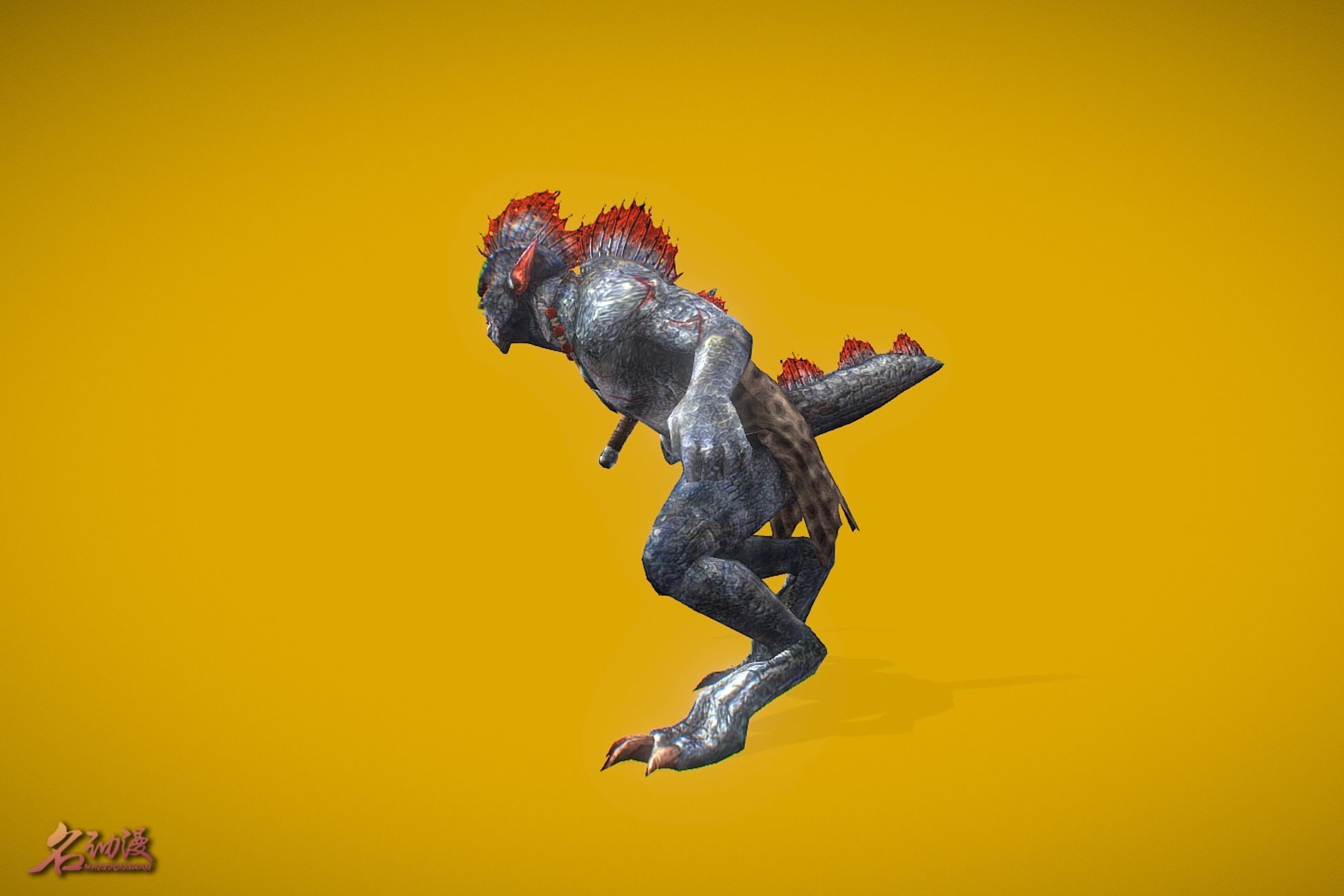 RPG Shaman Triton Low-poly 3D model_2