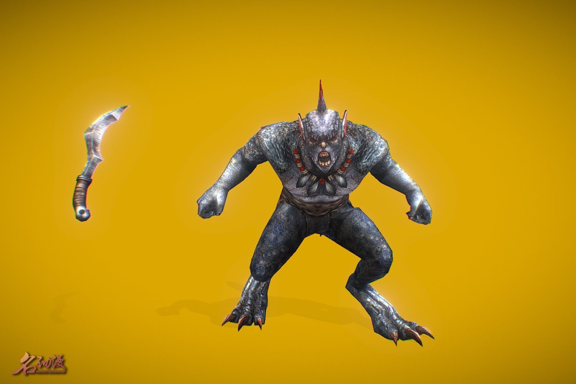 RPG Shaman Triton Low-poly 3D model_1