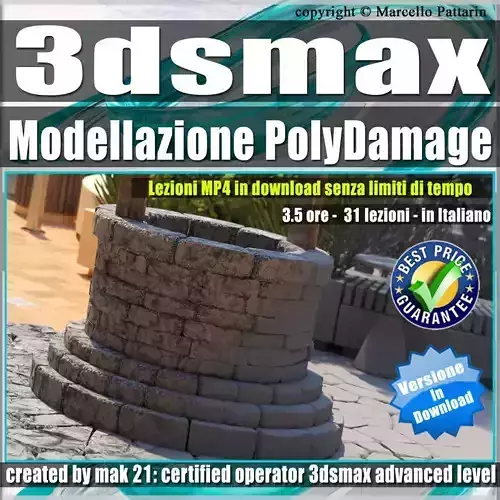 3ds max  Modellazione in PolyDamage Tutorial MP4 3D model