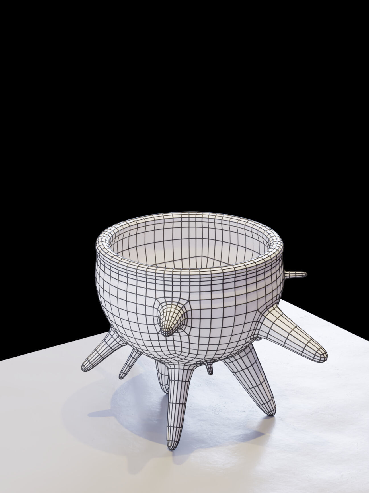 Vases marble sculpture Low-poly 3D model_4