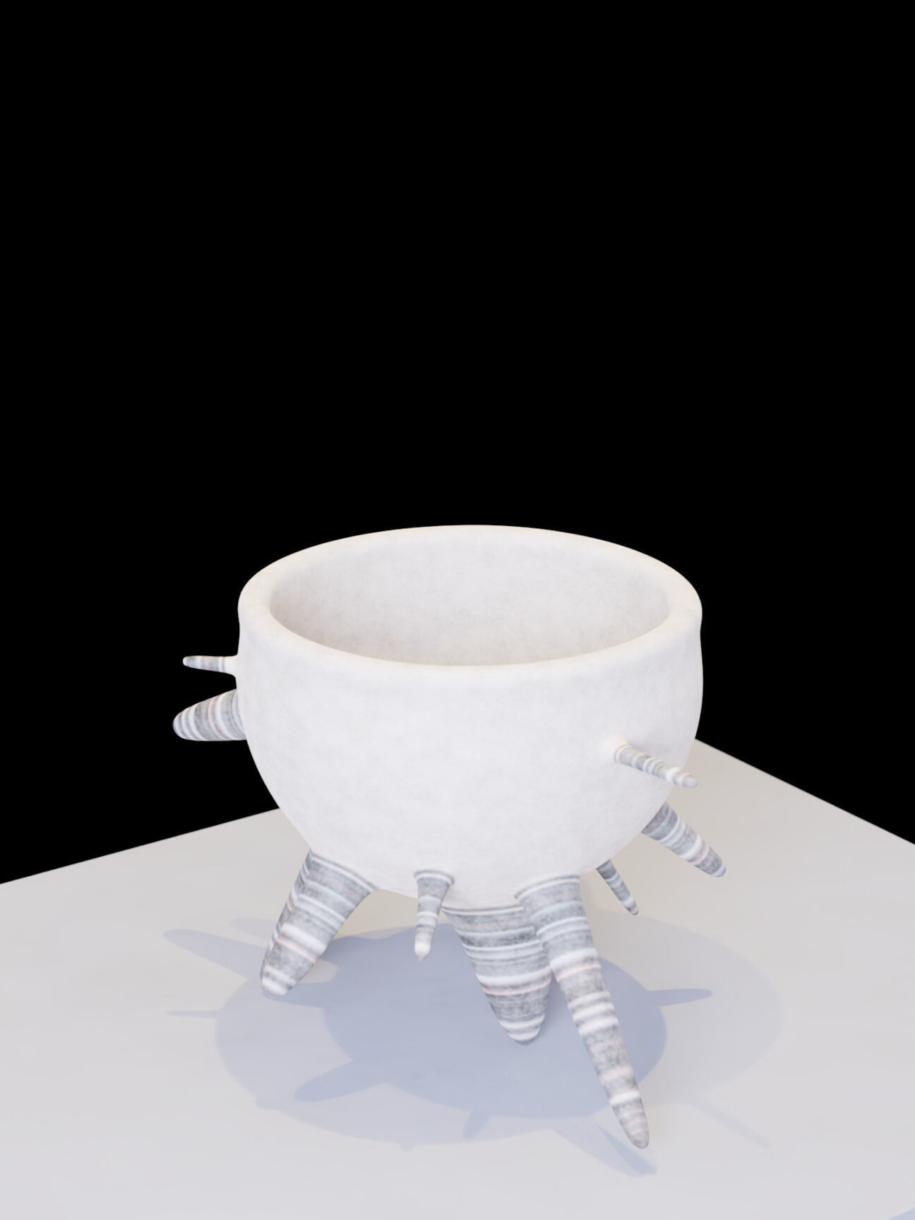 Vases marble sculpture Low-poly 3D model_11