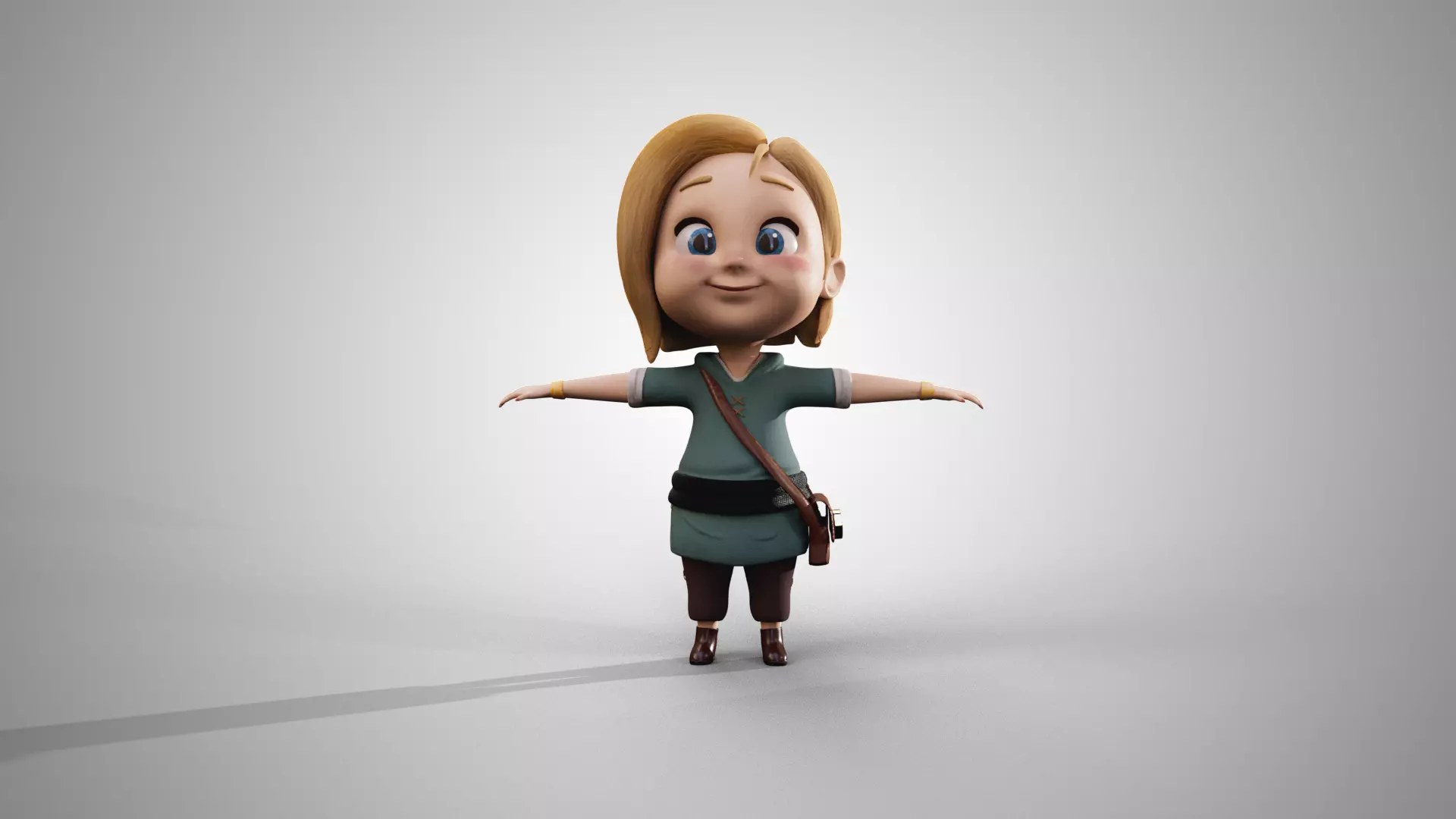 FEMALE CHARACTER LOW POLY MODEL 4K TEXTURES Low-poly 3D model