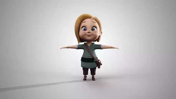 FEMALE CHARACTER LOW POLY  MODEL 4K TEXTURES Low-poly 3D model