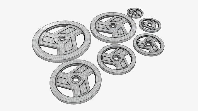 Set of weight plates 04 3D model 6