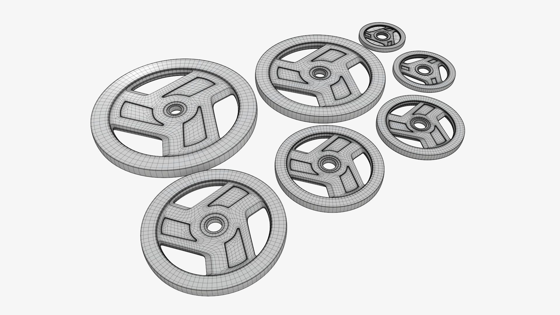 Set of weight plates 04 3D model_5