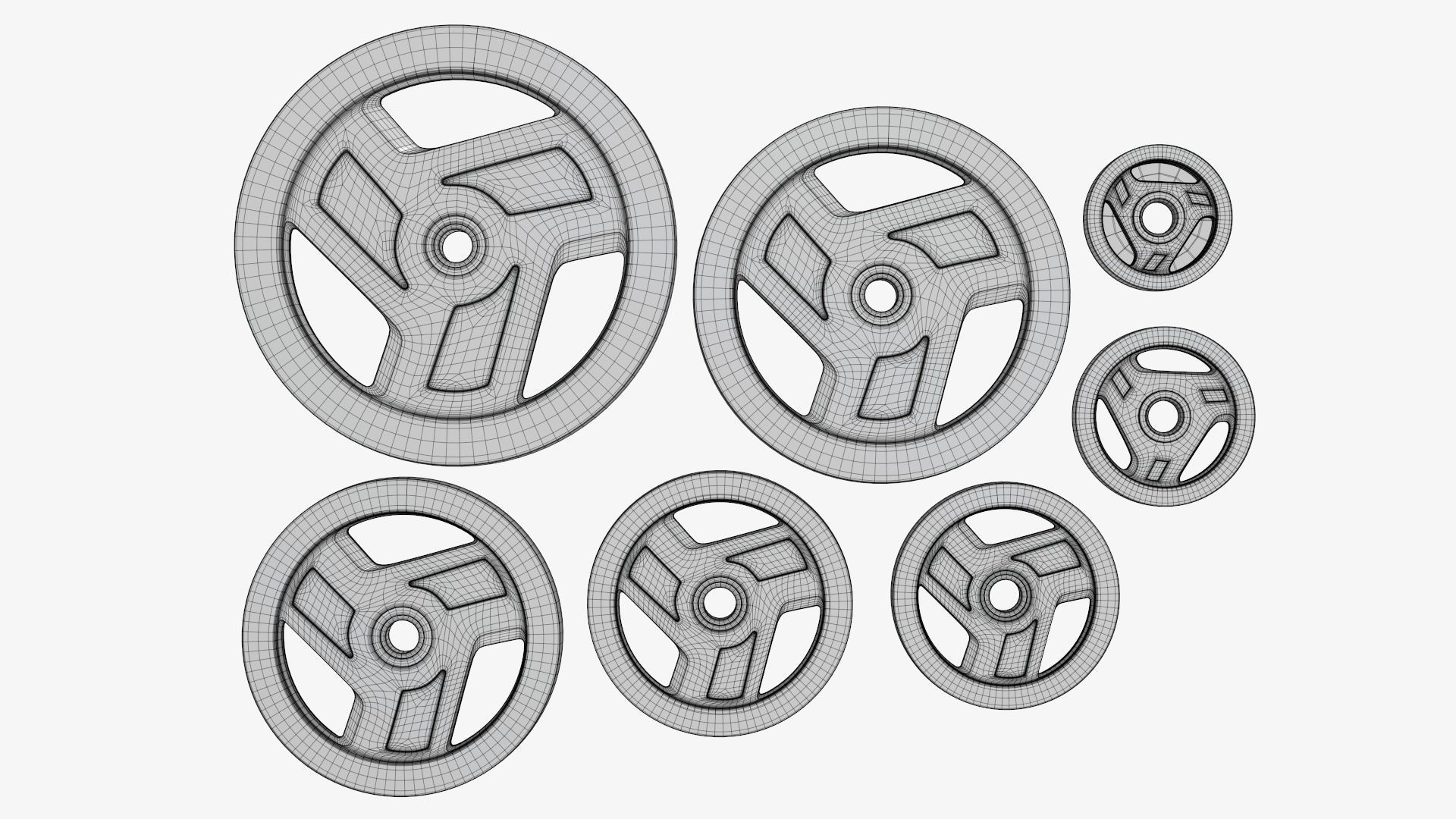 Set of weight plates 04 3D model_7