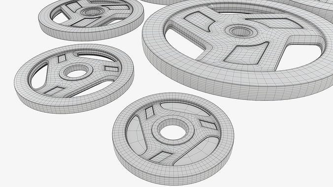 Set of weight plates 04 3D model 7