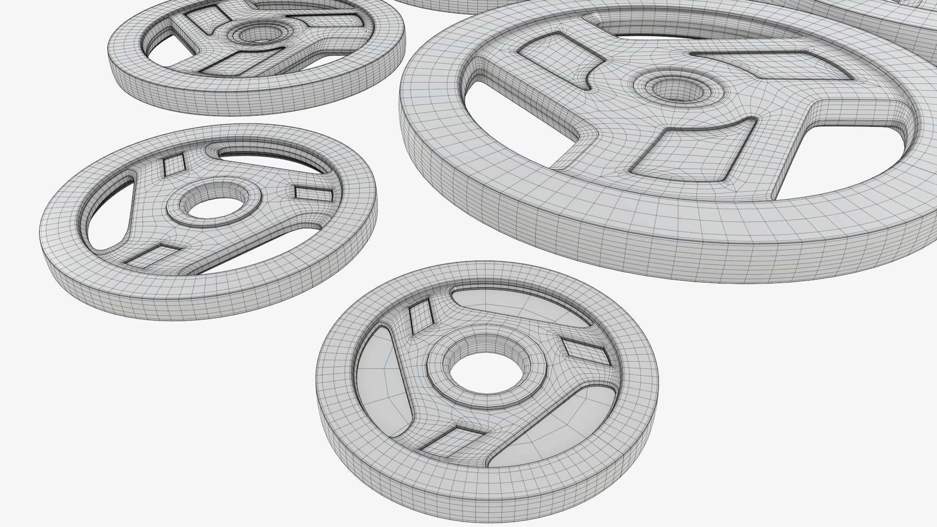Set of weight plates 04 3D model_6