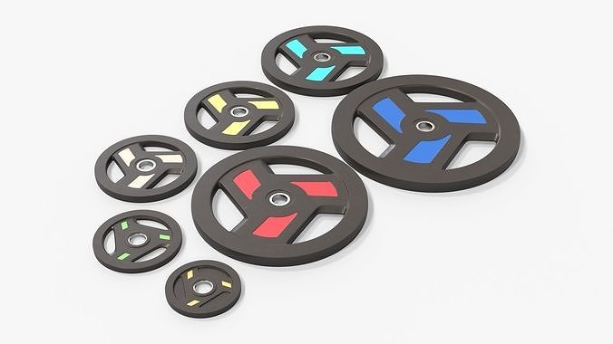 Set of weight plates 04 3D model 3