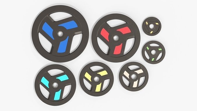 Set of weight plates 04 3D model 5