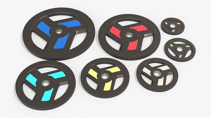 Set of weight plates 04 3D model 2