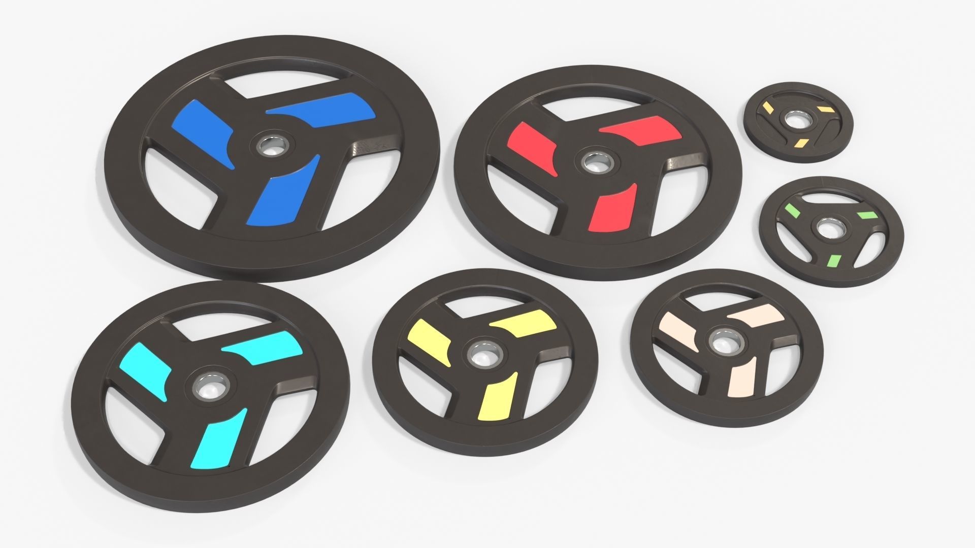 Set of weight plates 04 3D model_1