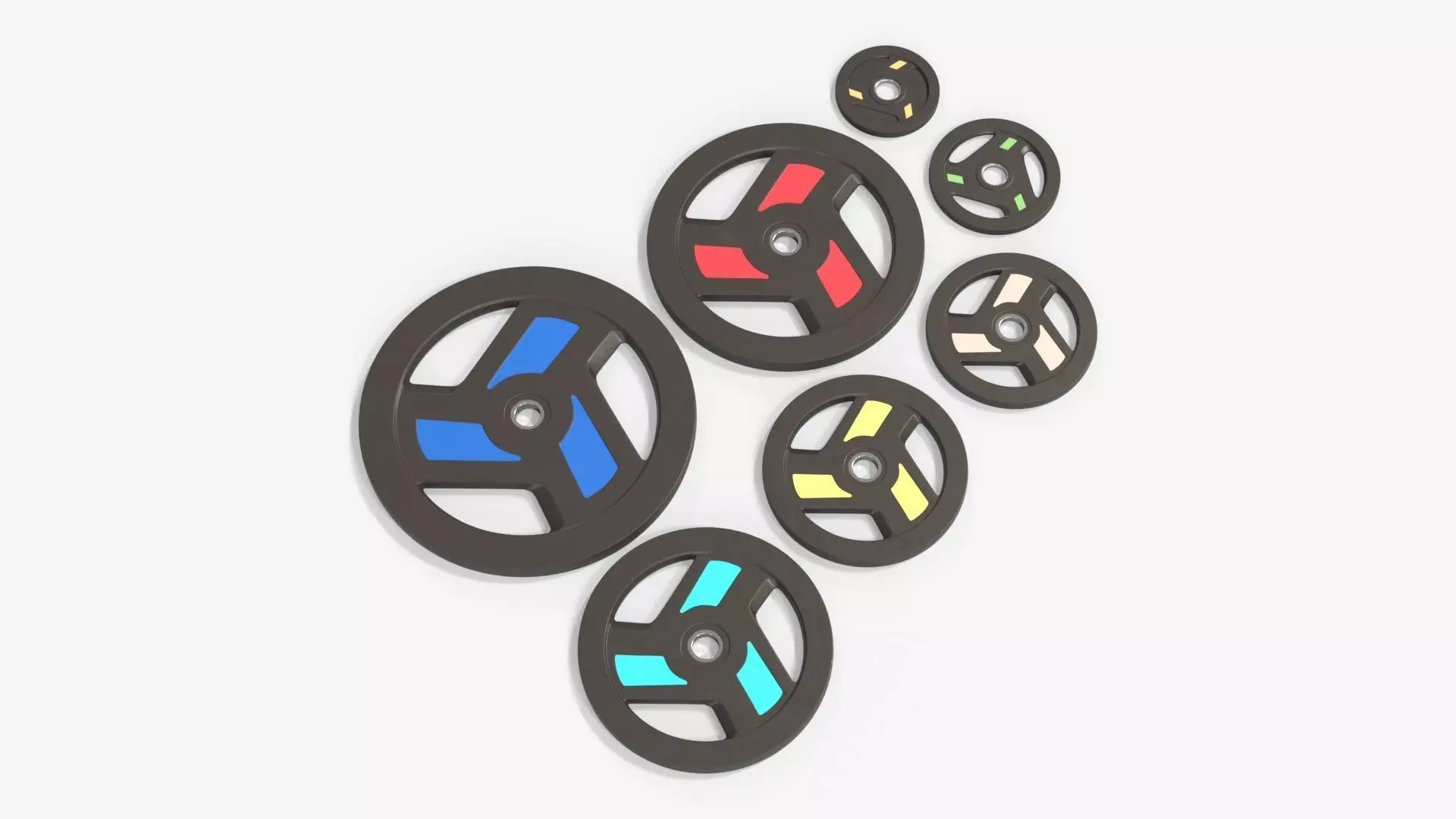 Set of weight plates 04 3D model_0