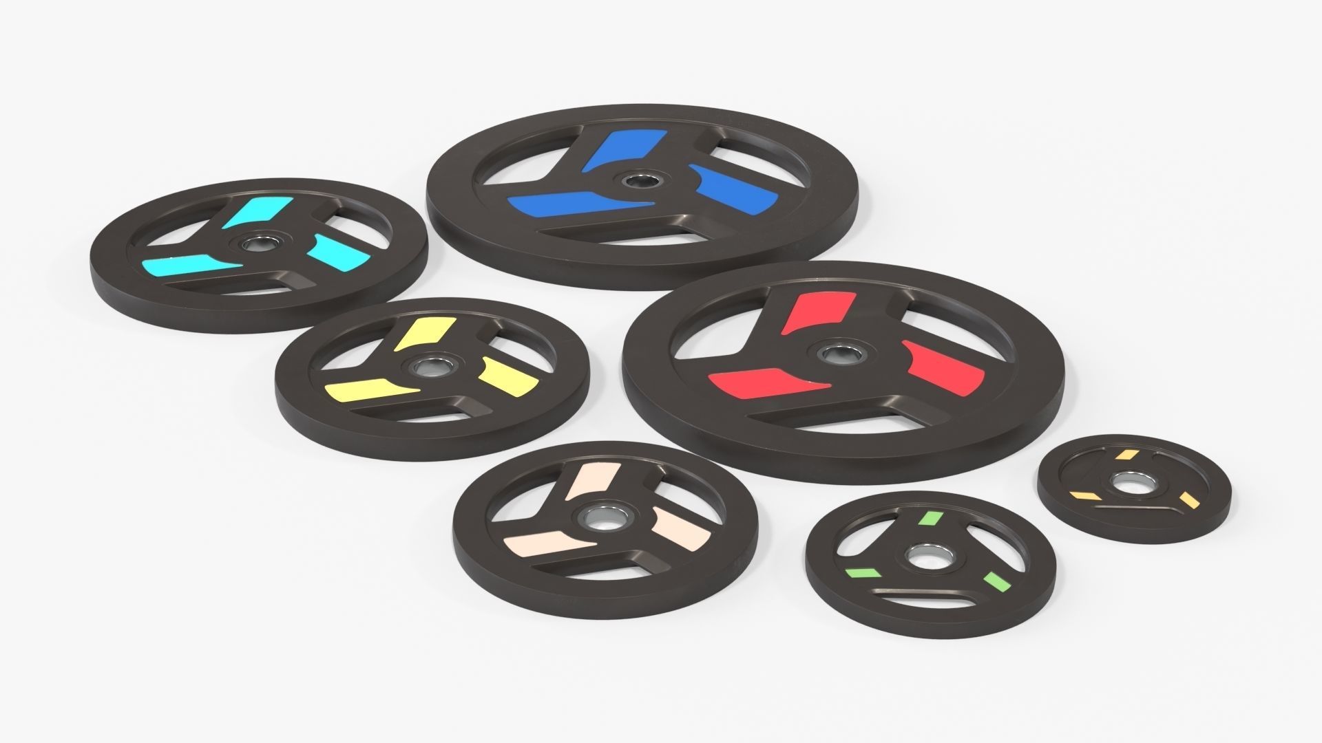 Set of weight plates 04 3D model_3