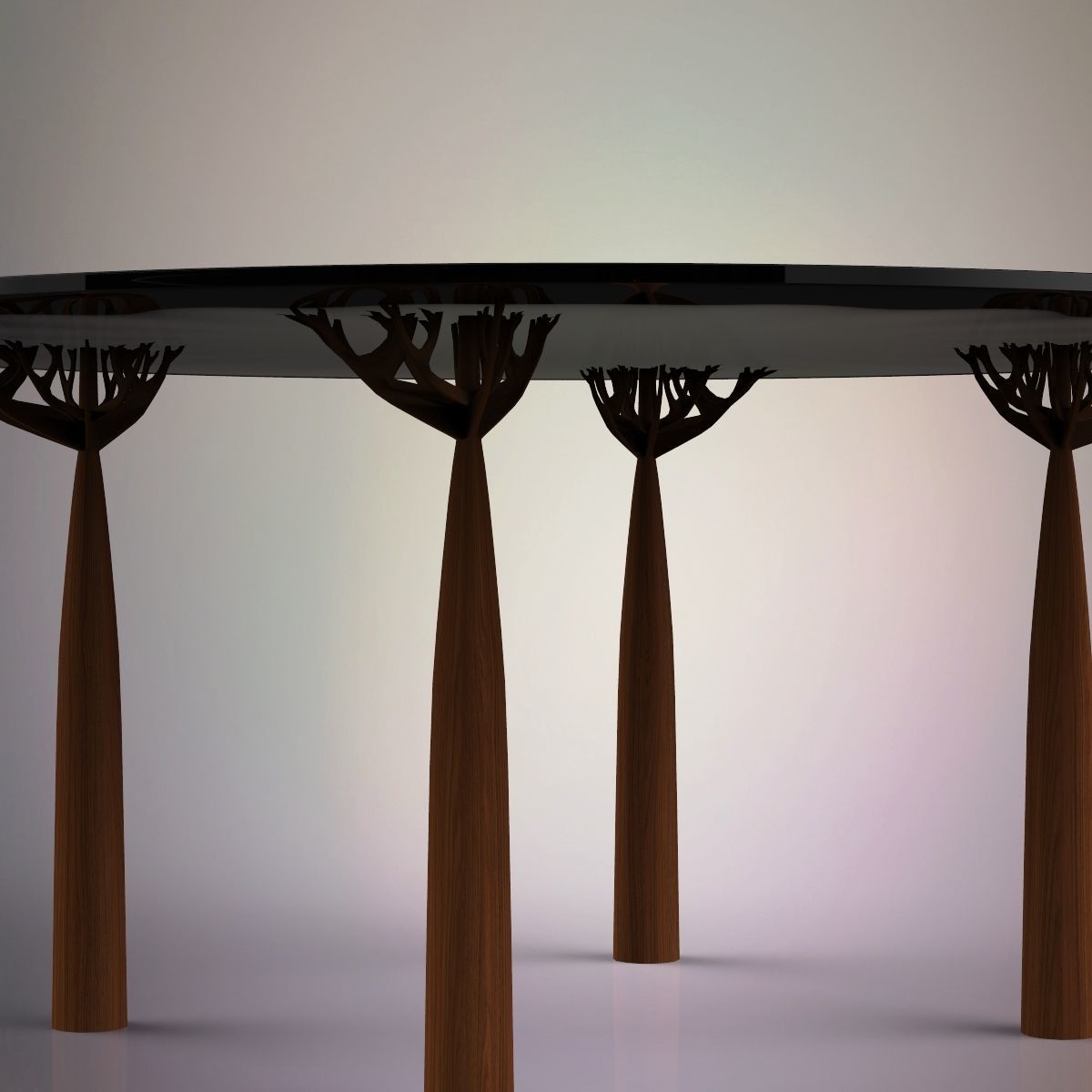 Glass table 3D model_2