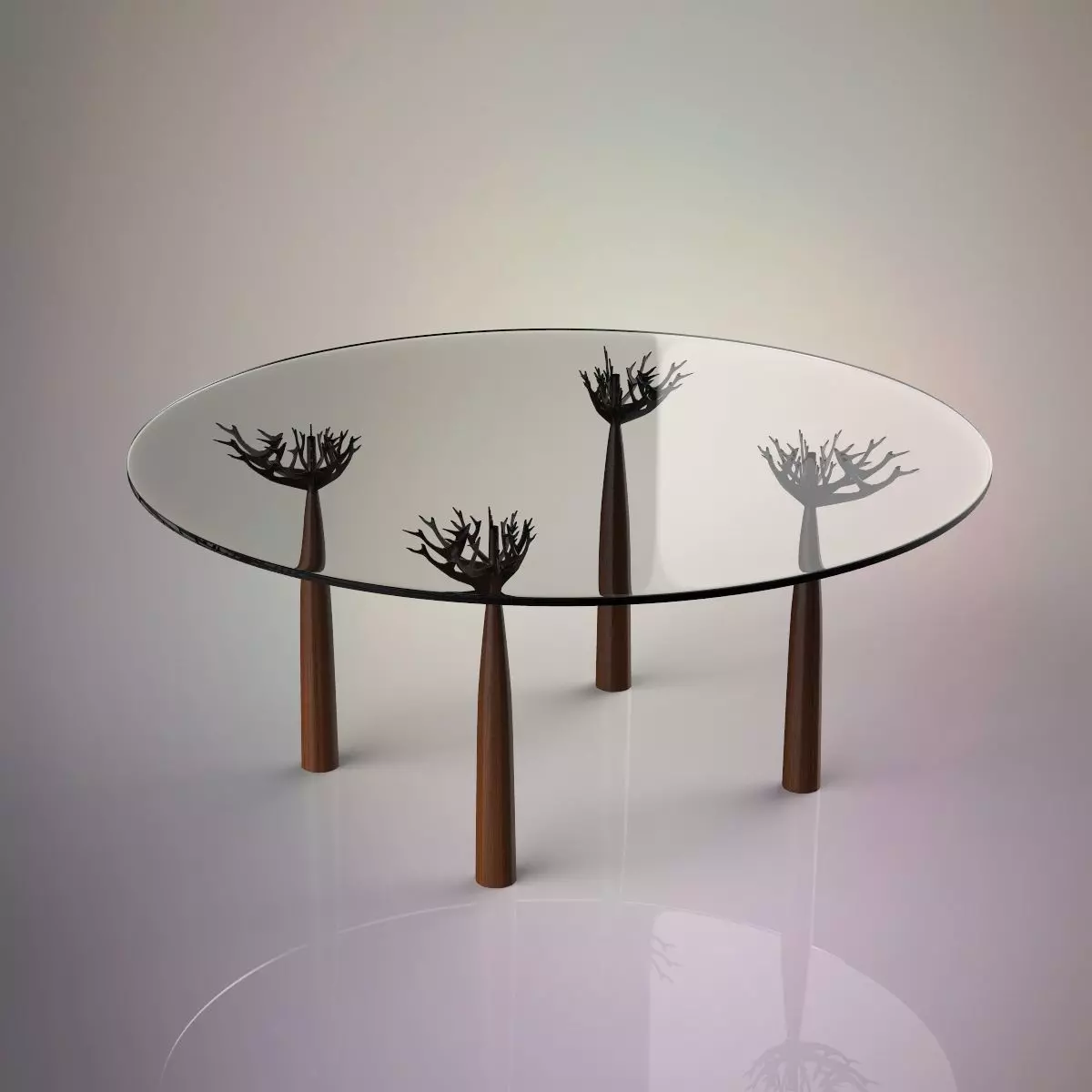 Glass table 3D model_0