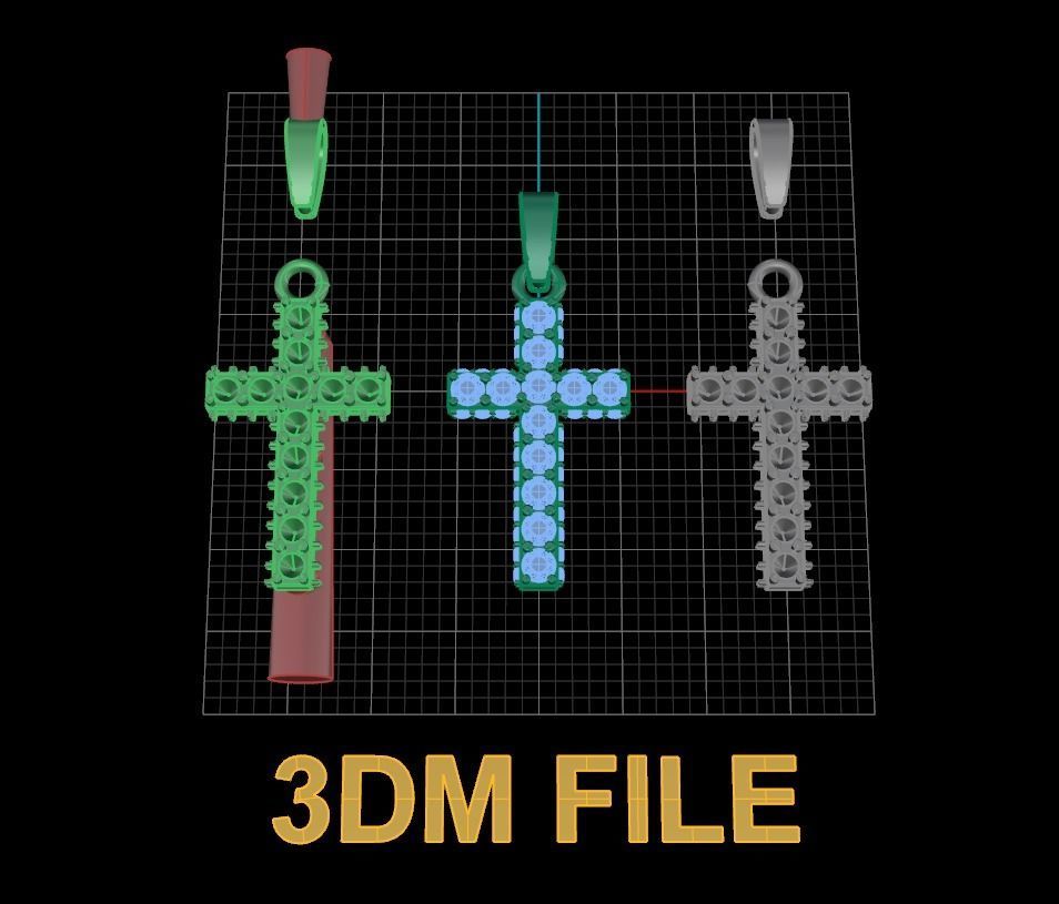 Diamond Boxed Diamond Cluster Row Pendant Dainty 3D print model_7