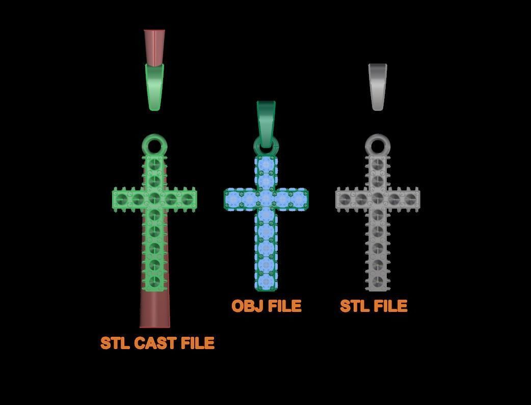 Diamond Boxed Diamond Cluster Row Pendant Dainty 3D print model_6