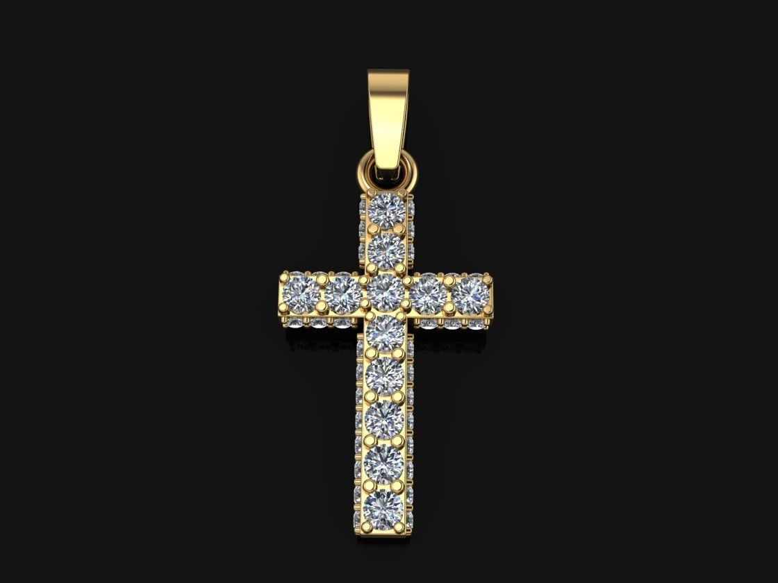 Diamond Boxed Diamond Cluster Row Pendant Dainty 3D print model_1