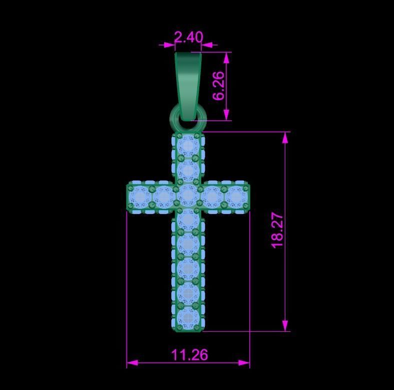 Diamond Boxed Diamond Cluster Row Pendant Dainty 3D print model_8