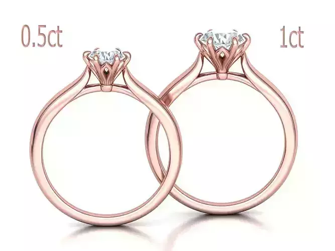 Two Solitaire rings  Half Carat and 1 Carat Stones Collection 