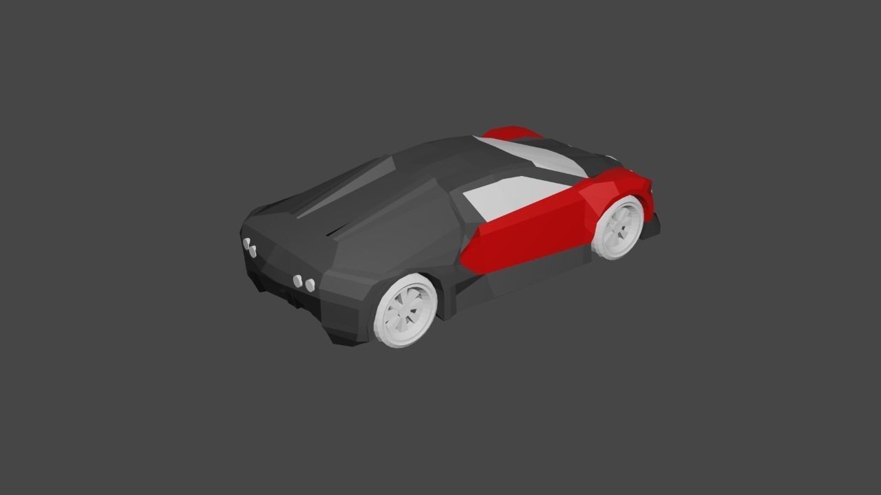 Bugatti Veyron Low-poly 3D model_1