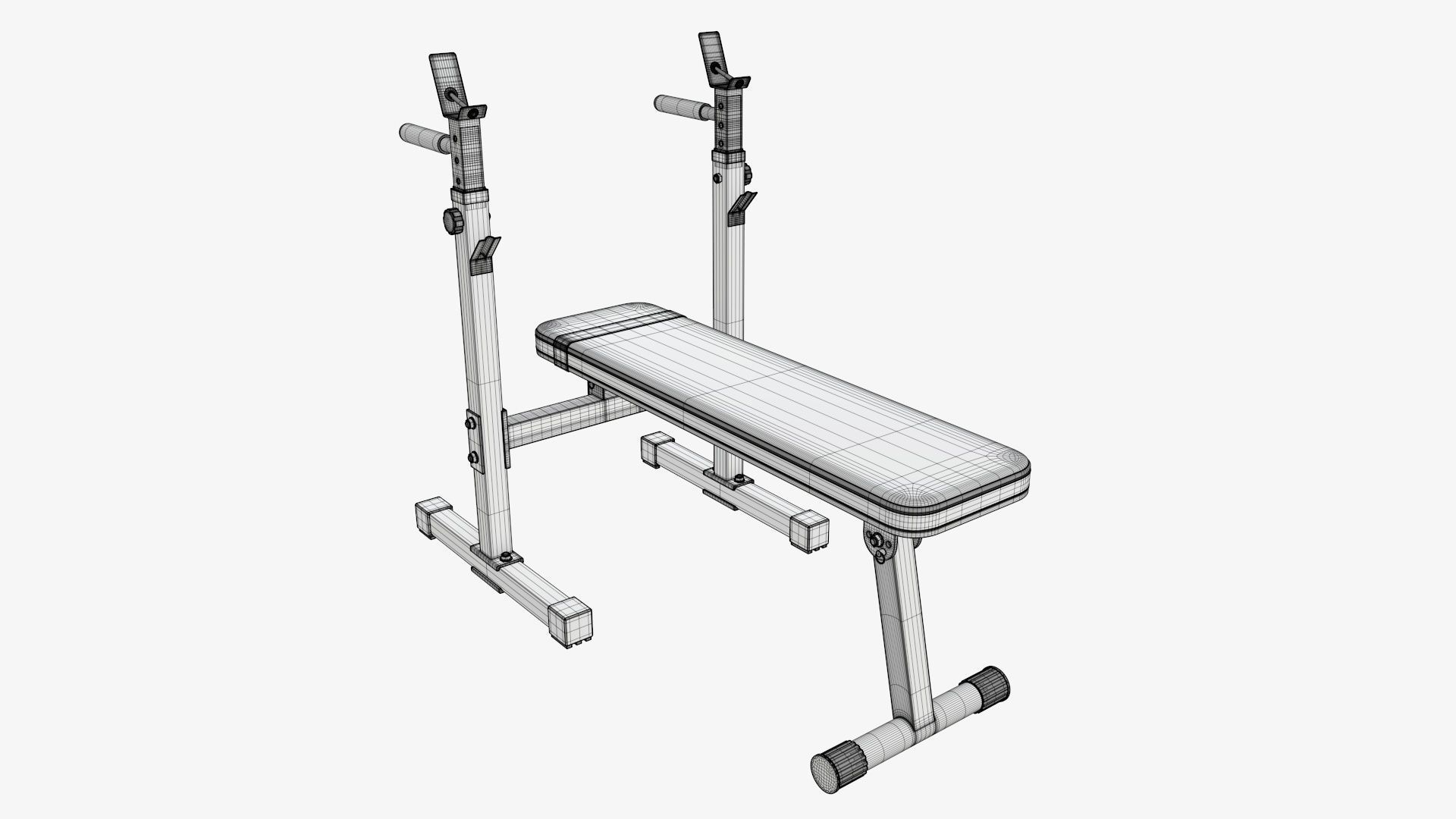 Adjustable weight bench station 3D model_5