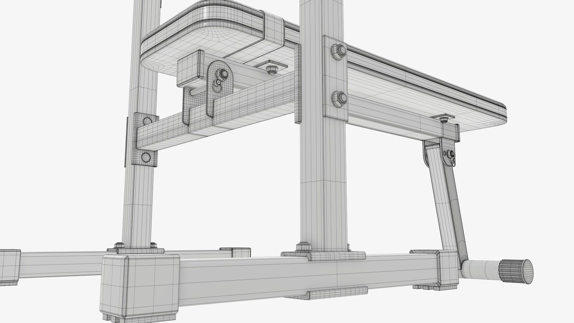 Adjustable weight bench station 3D model_7