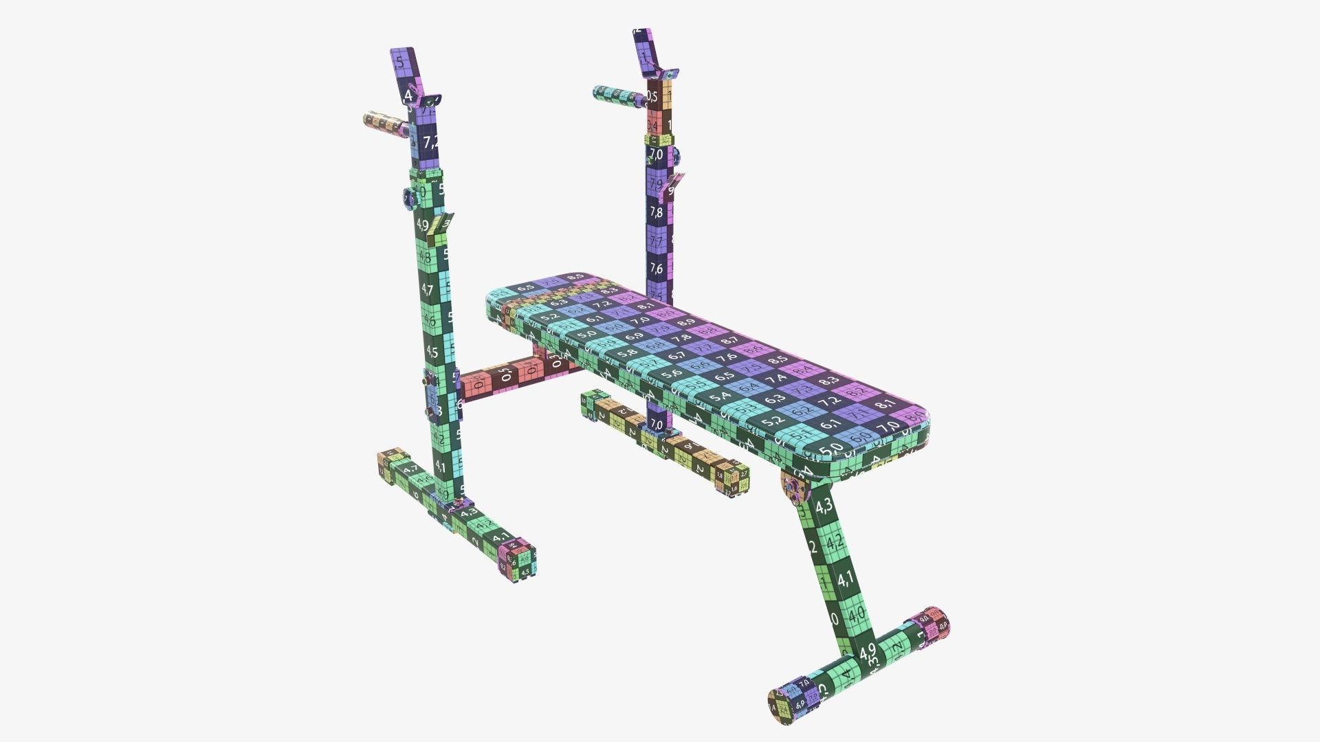 Adjustable weight bench station 3D model_10