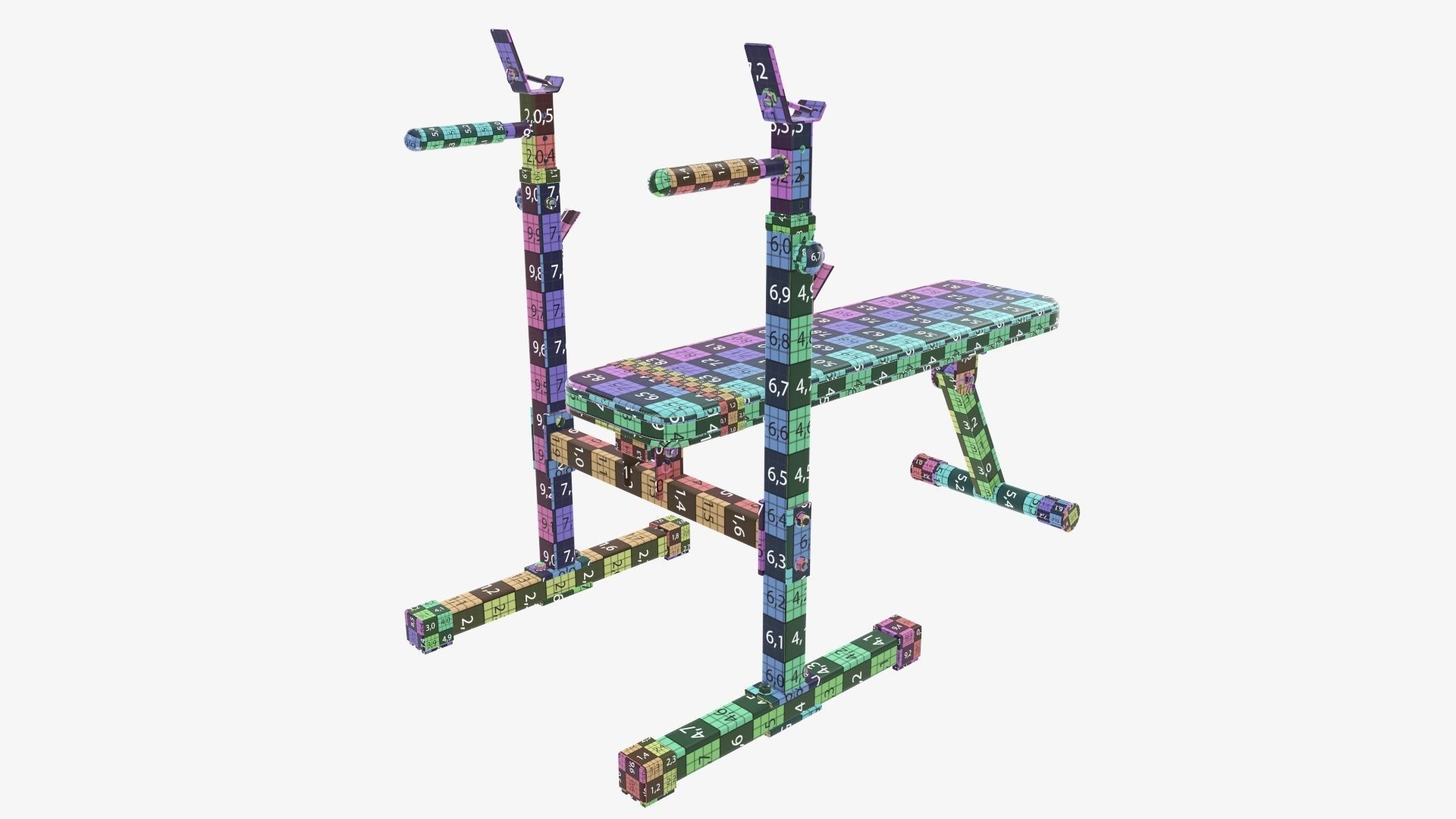 Adjustable weight bench station 3D model_11