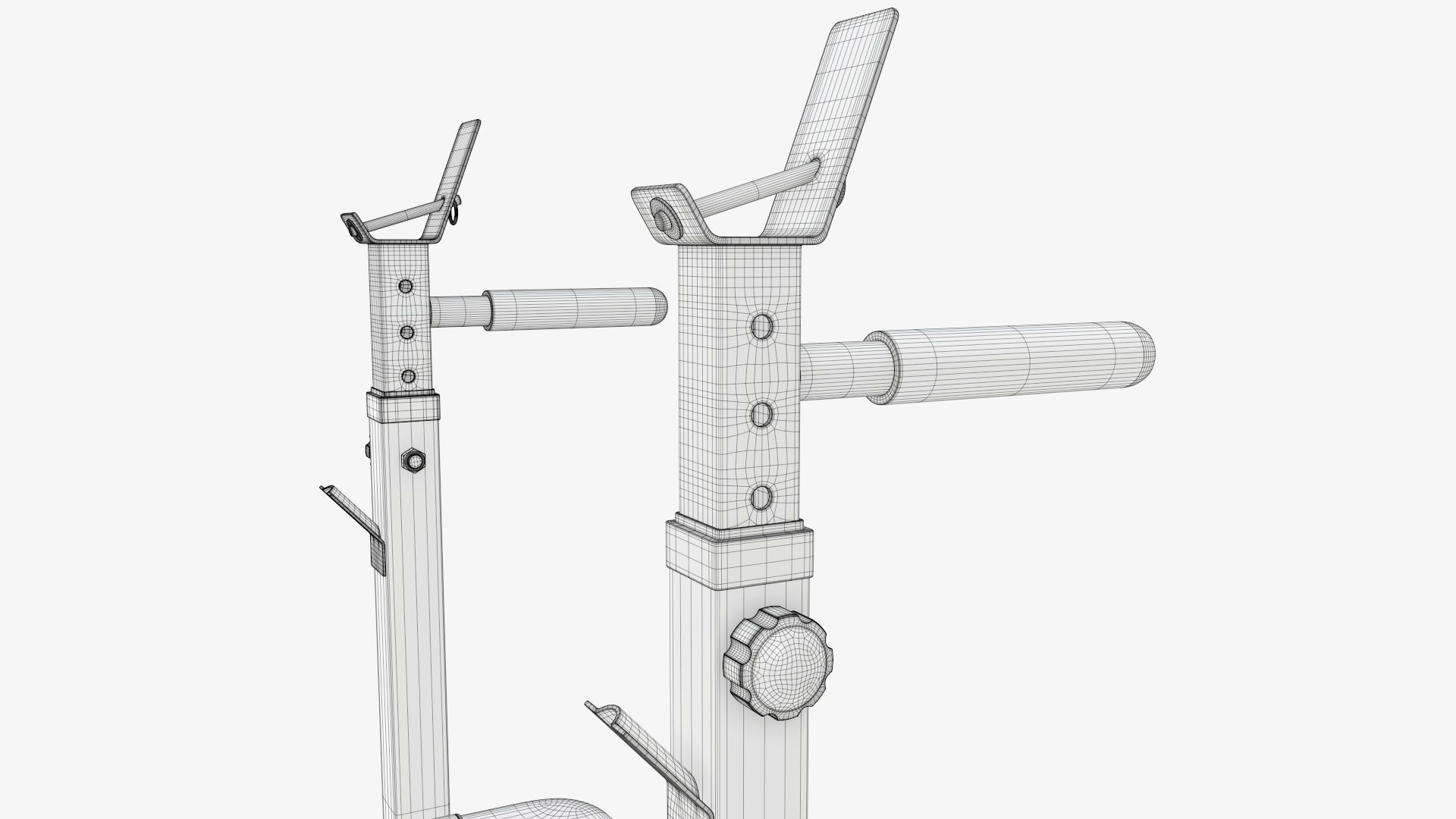Adjustable weight bench station 3D model_8