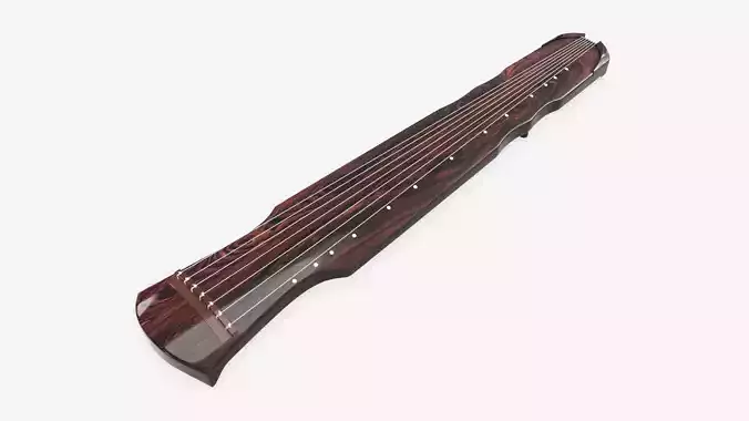 Zither Chinese musical instrument 3D model
