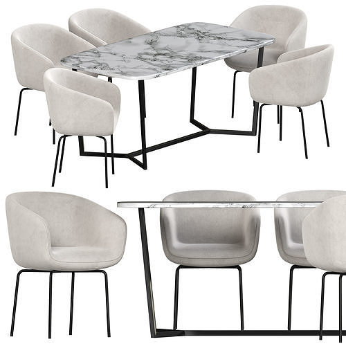 oslo home amanda dinning chair and innova australia carlin table 3D model