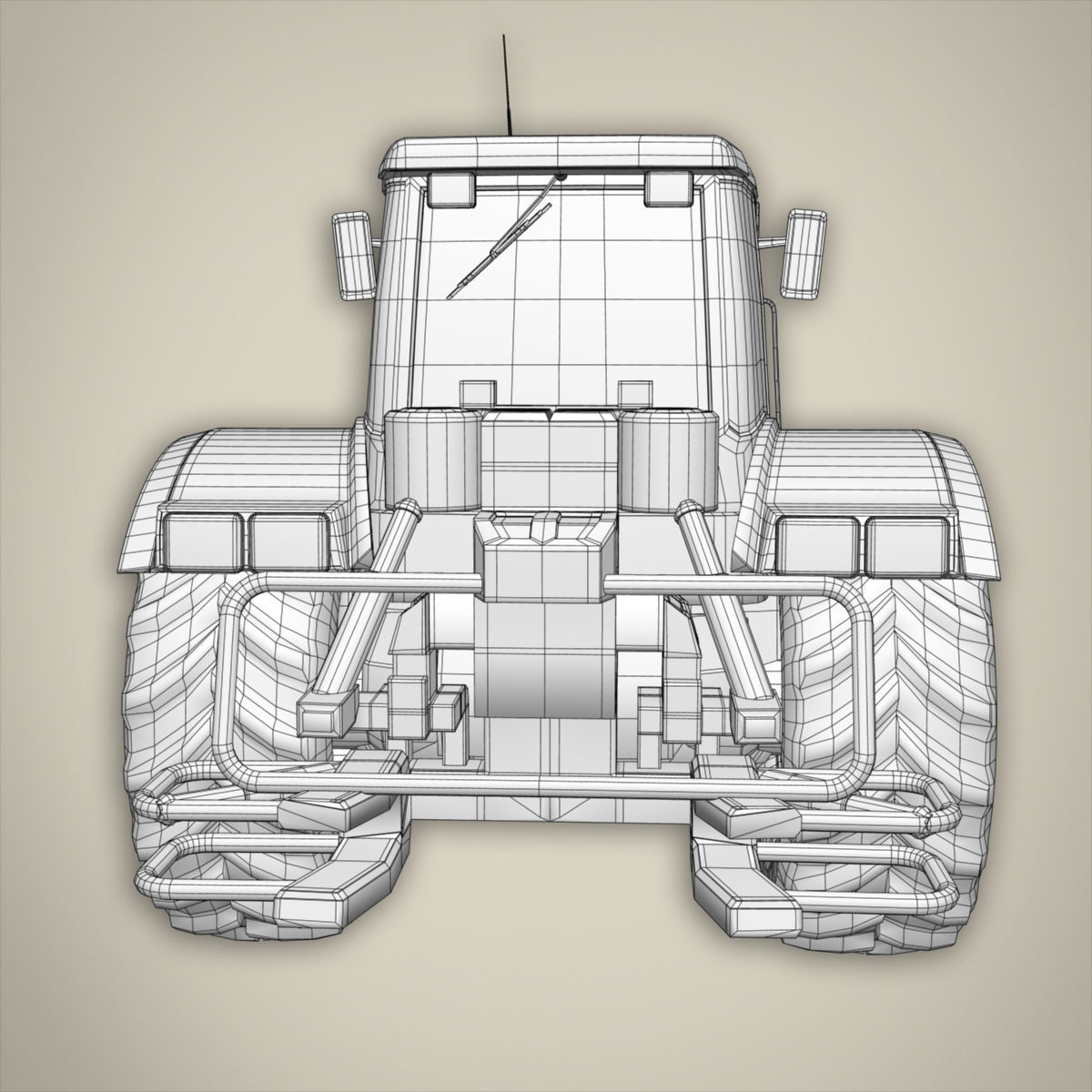 Tractor basemesh 3D model_4