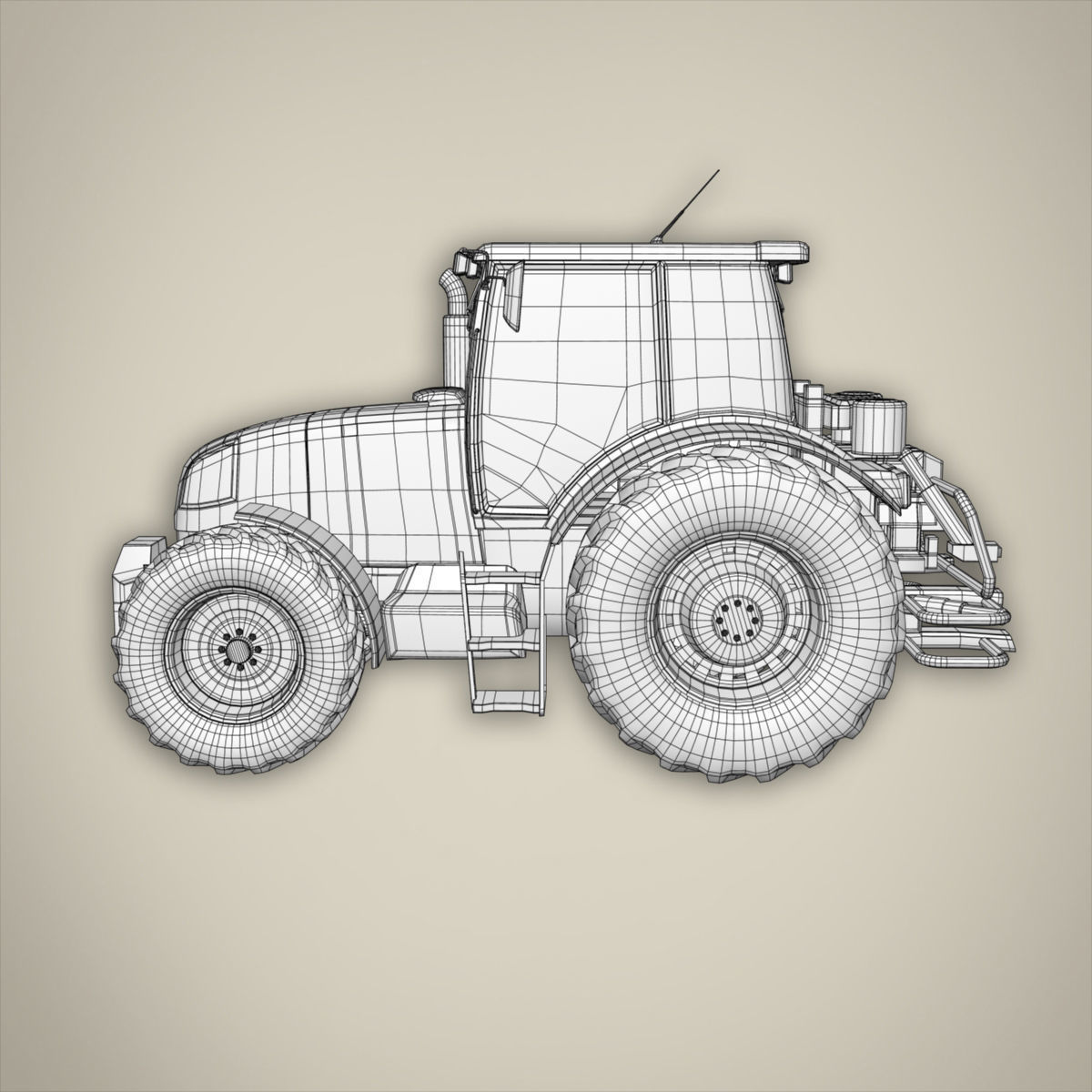 Tractor basemesh 3D model_3