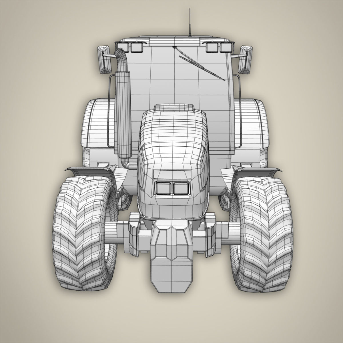 Tractor basemesh 3D model_5