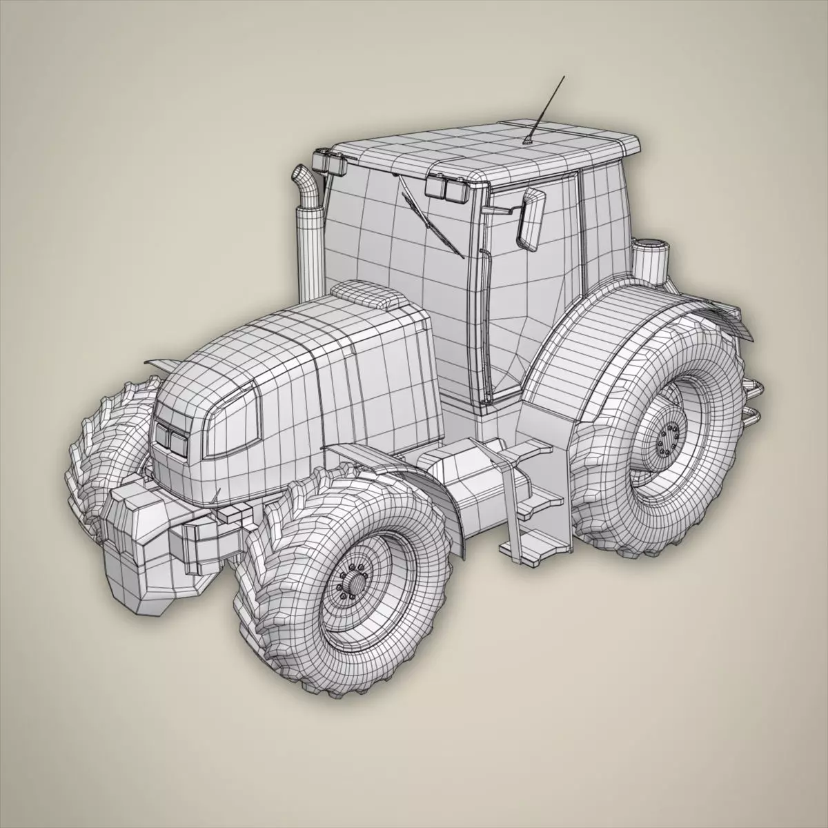 Tractor basemesh 3D model_0
