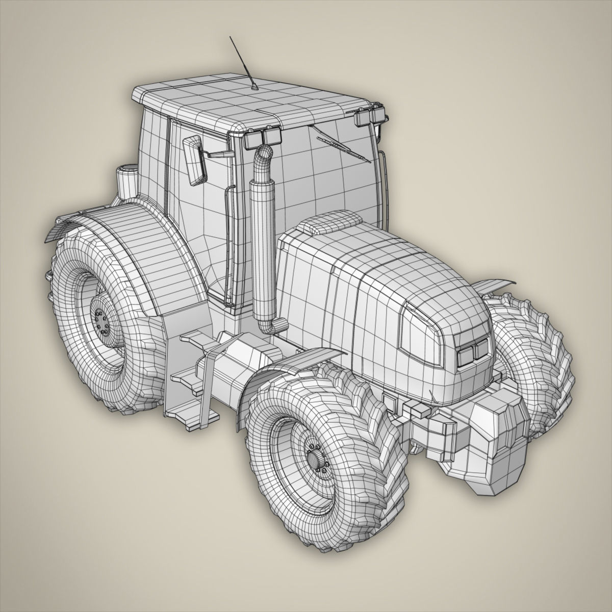 Tractor basemesh 3D model_1