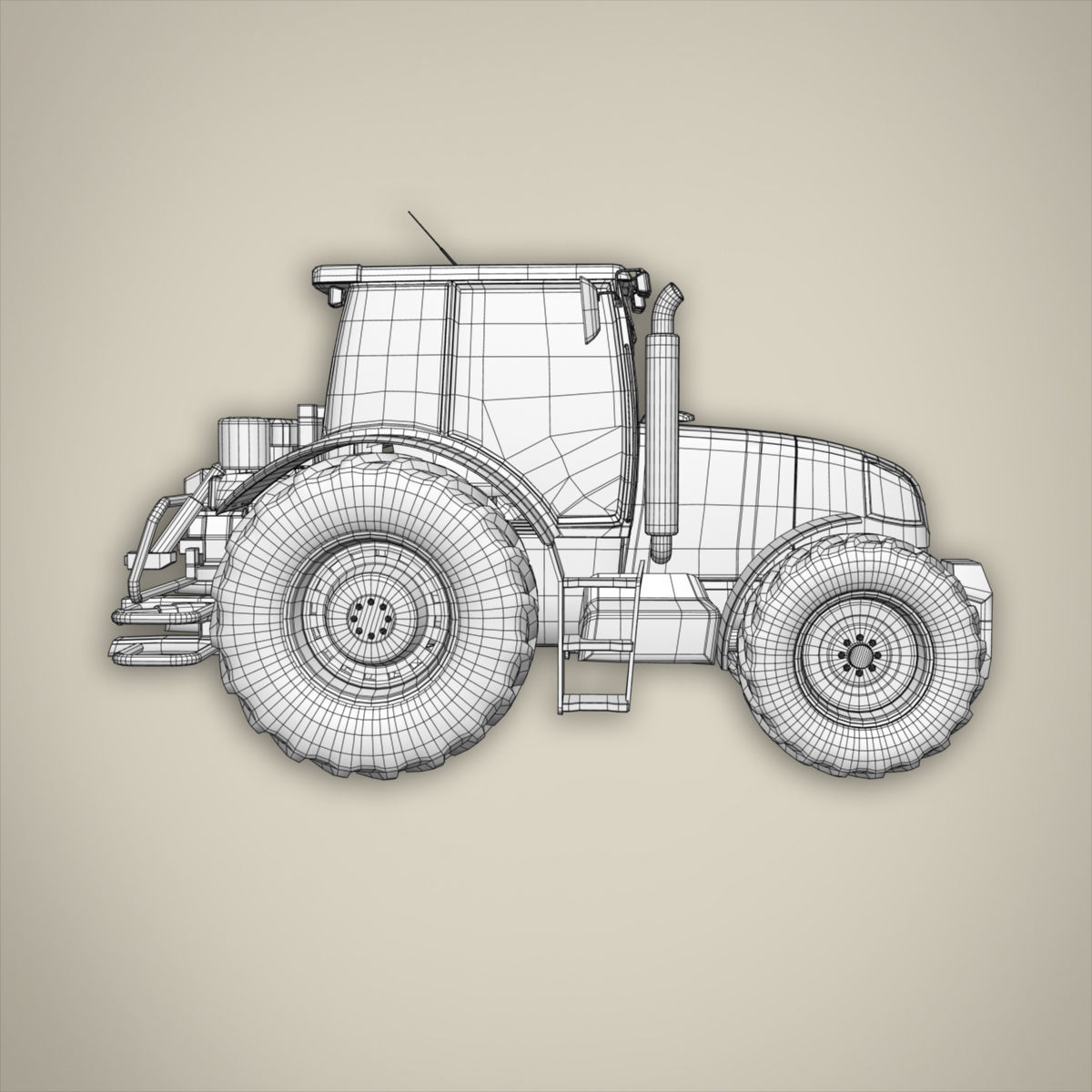 Tractor basemesh 3D model_2