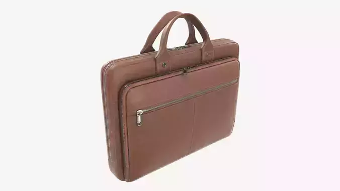 Leather laptop bag briefcase handbag 01 3D model