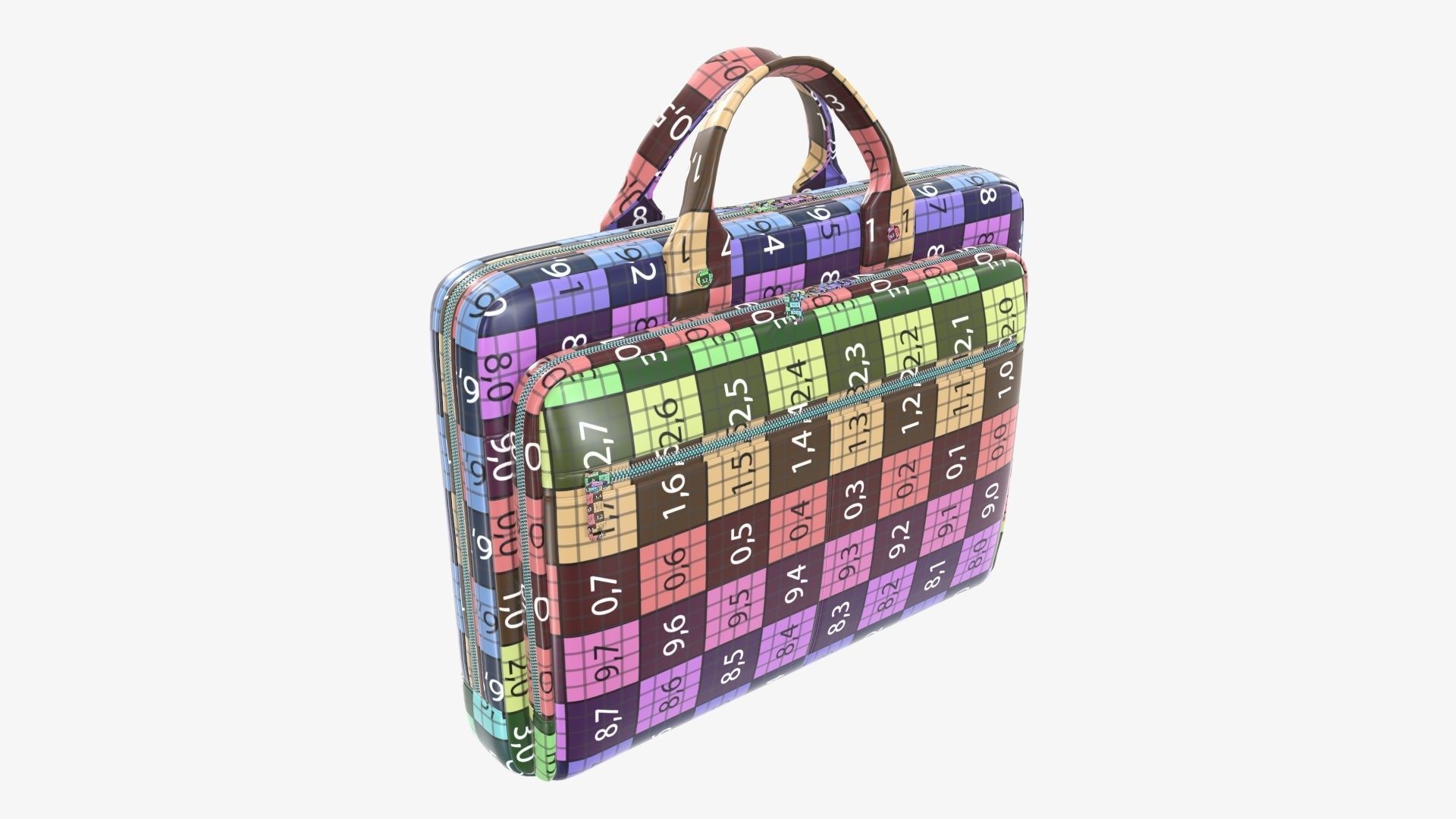 Leather laptop bag briefcase handbag 01 3D model_12