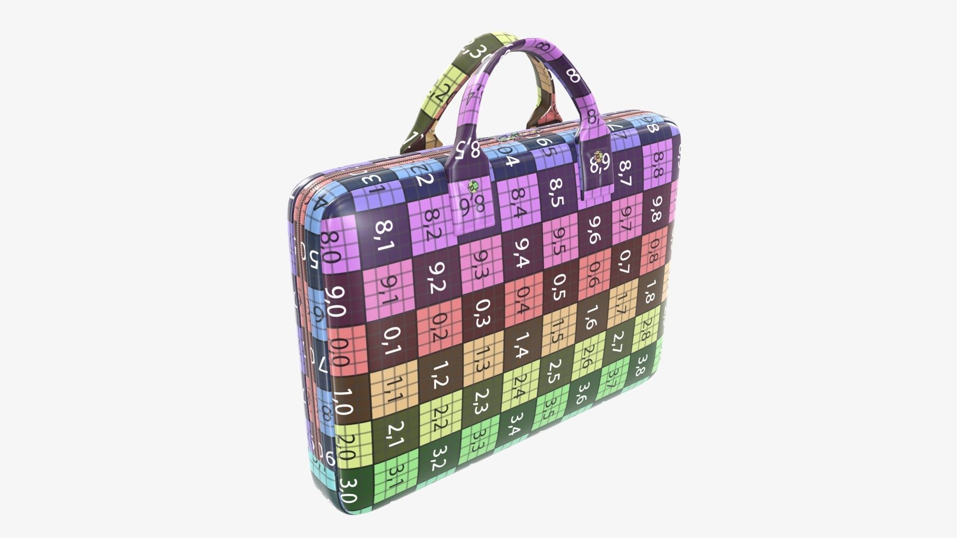 Leather laptop bag briefcase handbag 02 3D model_12