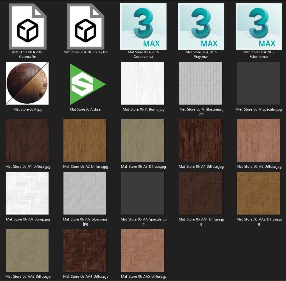 Parquet A - 2 Pattern - 5 Color - 8K - SBSAR Texture_3