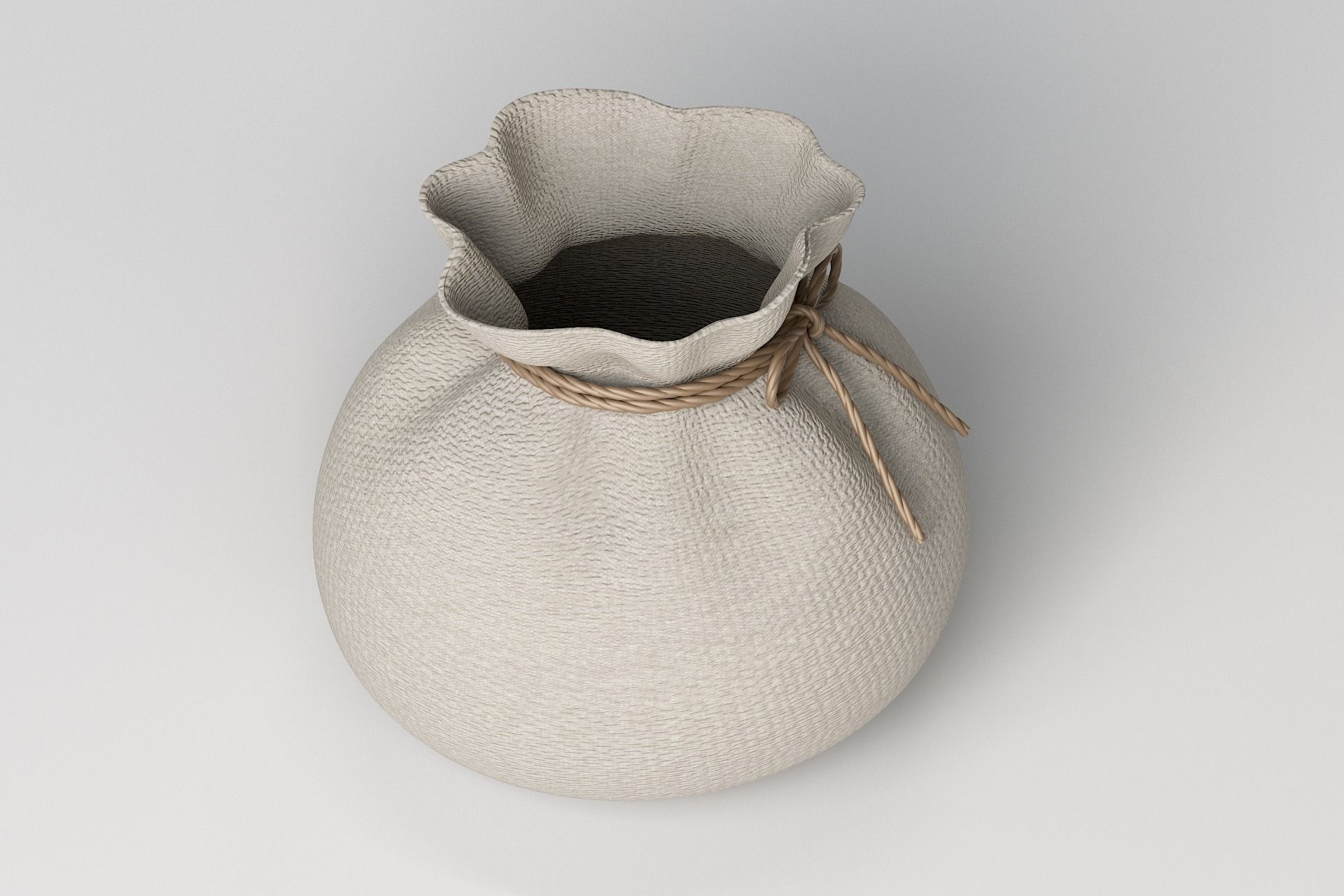 Money Sack Money Bag with Gold Coins Low-poly 3D model_3