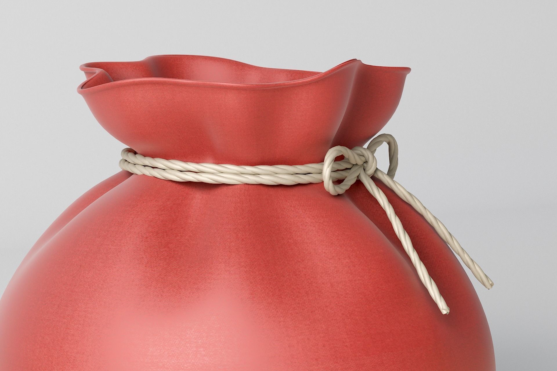 Money Sack Money Bag with Gold Coins Low-poly 3D model_5