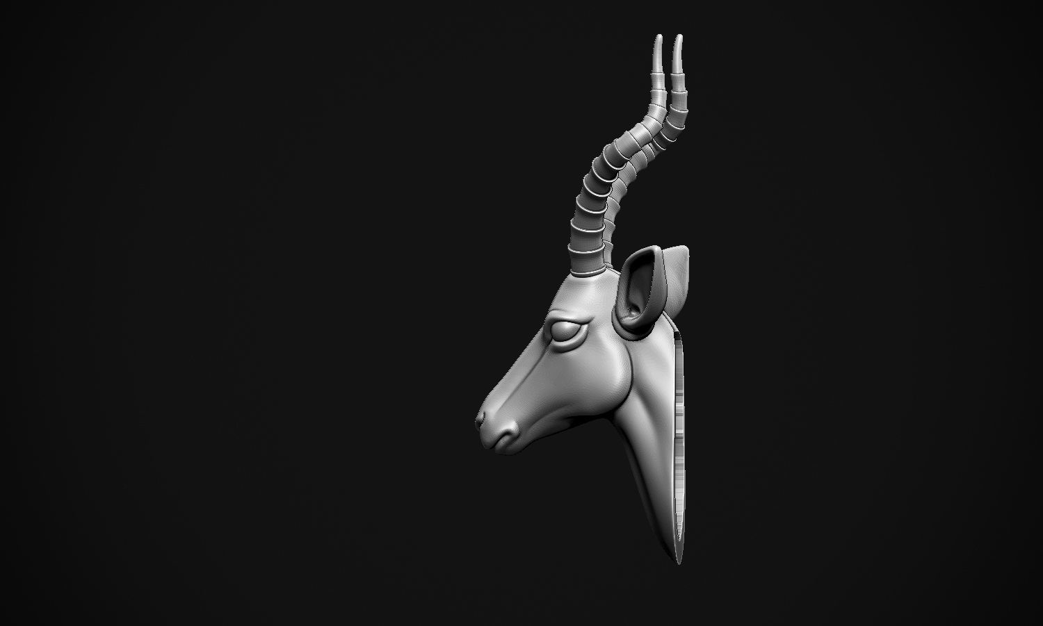 Gazelle Head 3D print model_16